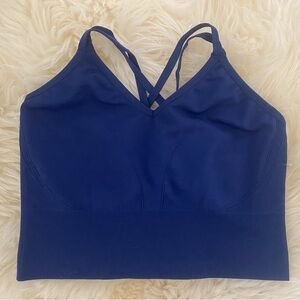 Soma Longline Bra With Strappy Back Size Large Navy Blue Like New Condition